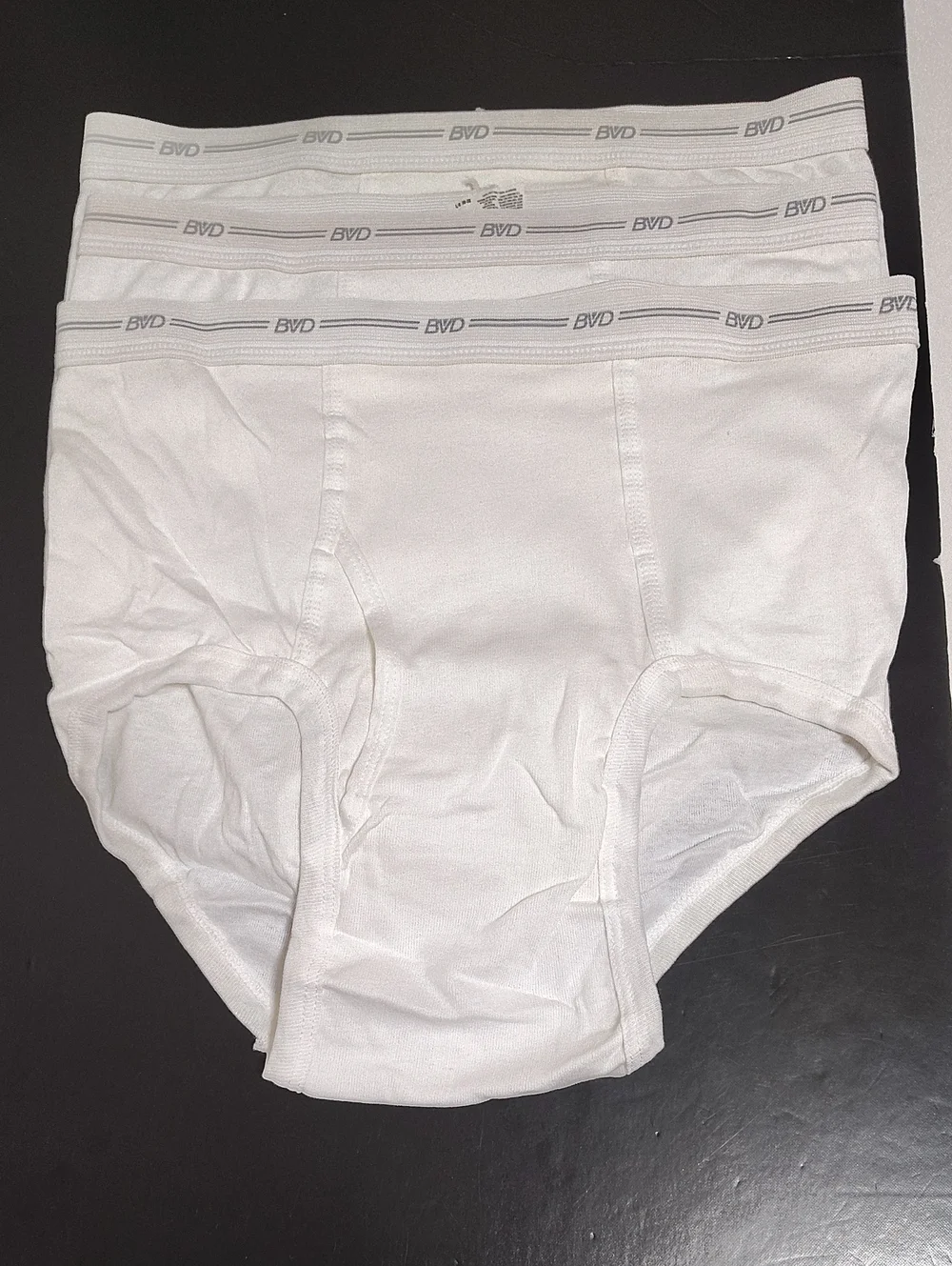 Vintage BVD Men's White Classic Briefs Full Cut - 3 Pack Size L 36-38
